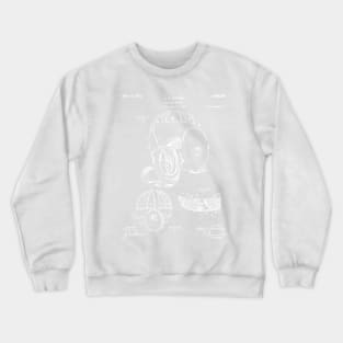 Football Helmet Patent - Sports Fan Football Player Art - Antique Crewneck Sweatshirt